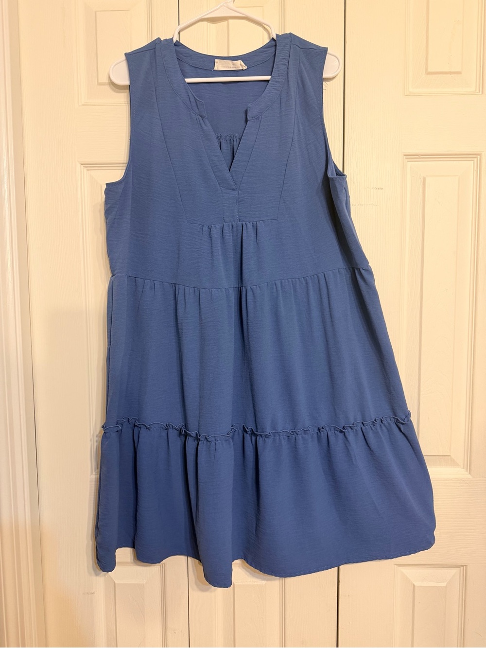 Lucky Brand Plus 2X Blue Sleeveless Tiered Midi Dress Boho